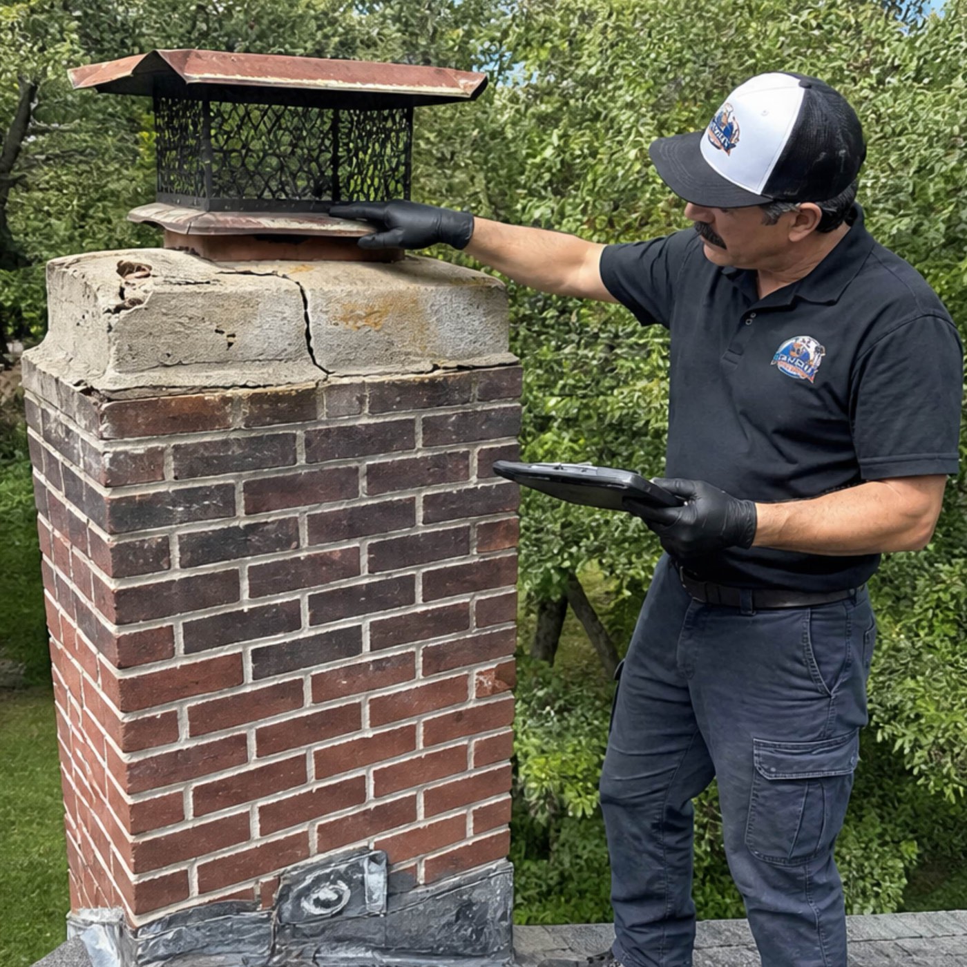 Diagnostic chimney repair work